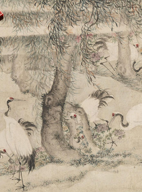 边文进胎仙图卷名家国画真迹复制