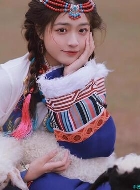 民族风藏族额饰复古异域风额头链西藏拍照儿童眉心坠藏服头饰女*