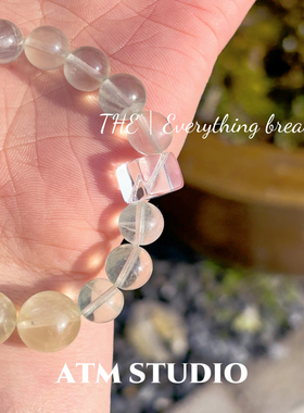 绿萤石白水晶招财黄水晶原创设计