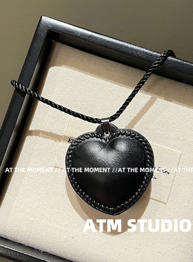 高版本fever同款爱心毛衣链皮革