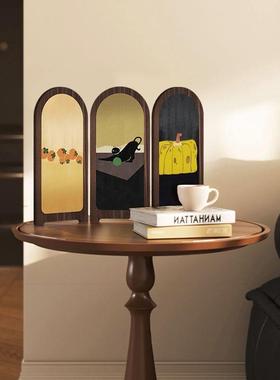 中古风美拉德装饰画桌面屏风摆件电视柜摆画创意个性网红生日礼物