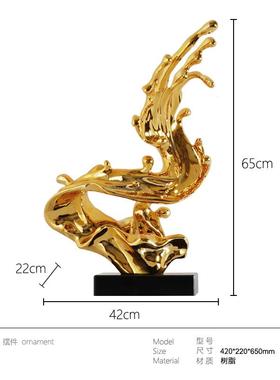 0fe9抽象艺术大厅售楼处酒店大堂玄关雕塑会所装饰品摆件透明