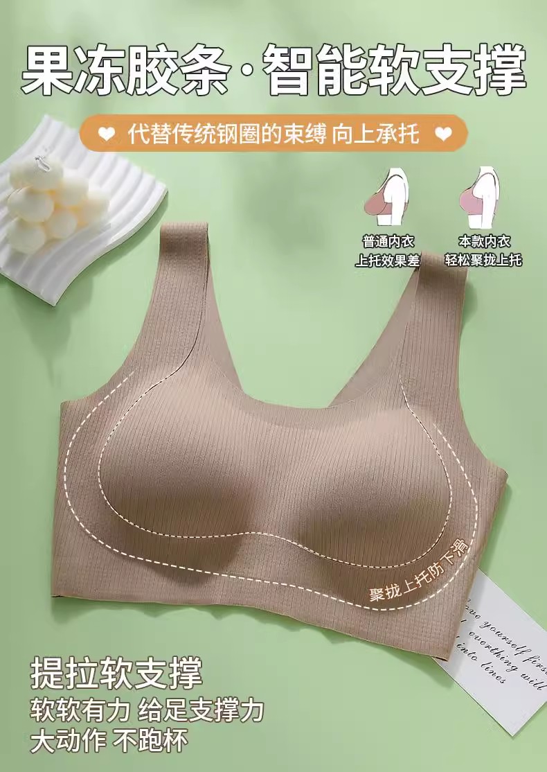 无痕运动内衣女聚拢小胸调整型收副乳防下垂提拉上托背心式文胸罩 - 图2