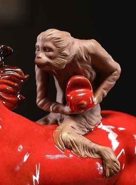 陶瓷摆件马上封侯家居o客厅装饰品马到成功生肖马工艺品办公室摆