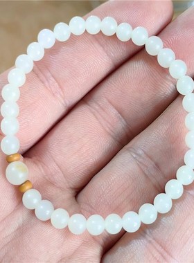 新疆和田白玉籽料 留皮手链挂件吊坠W