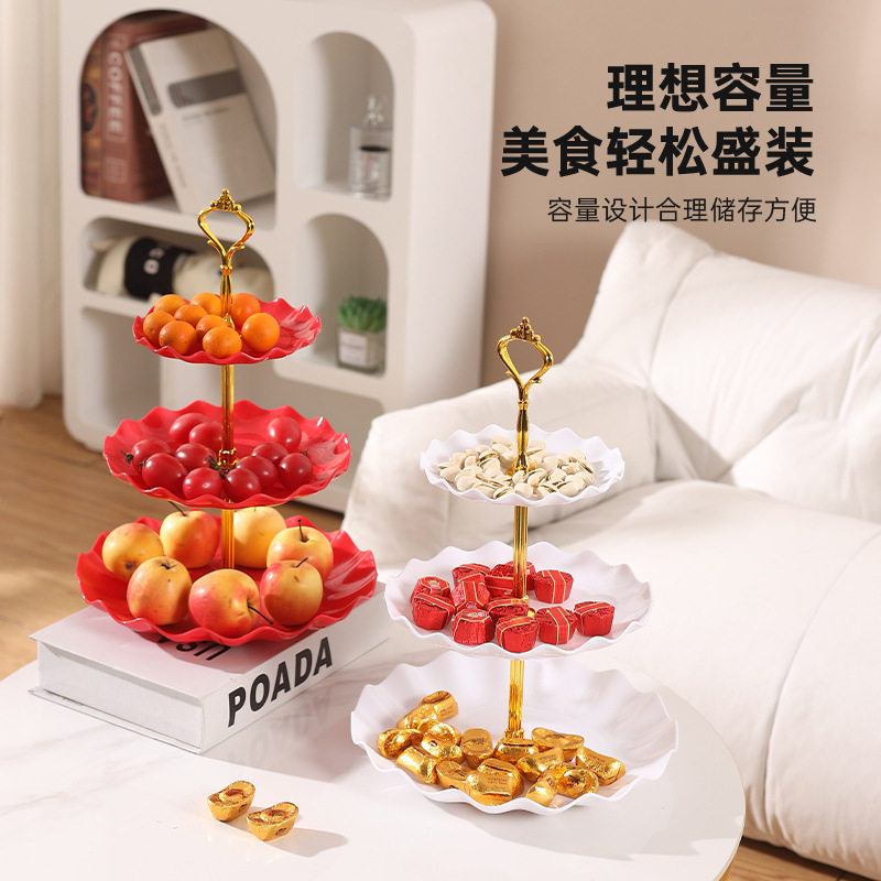 欧式三层水果盘客厅家用下午茶点心架蛋糕盘茶几多层糖果托盘塑料,淘宝优惠券,粉丝福利购,淘宝优惠卷