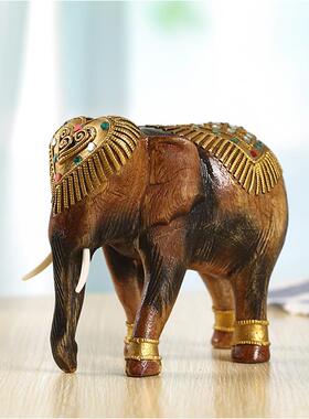 泰国实木雕刻大象客厅装饰摆件创意家居饰品电视柜风水象开业礼品