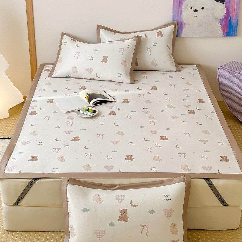 罗兰家纺A类抗菌900D卡通冰藤席三件套夏季凉席高端可折叠空调凉,淘宝优惠券,粉丝福利购,淘宝优惠卷