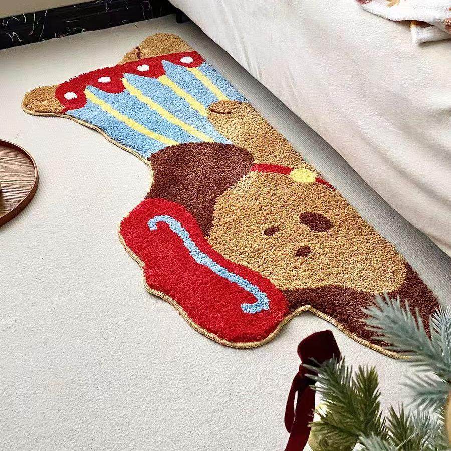 多巴胺趴趴狗地毯植绒地毯客厅毛毯可爱卧室床边毯吸水垫,淘宝优惠券,粉丝福利购,淘宝优惠卷