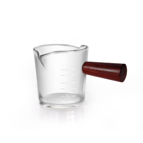GUOKAVO 意式浓缩咖啡杯 带刻度双嘴玻璃盎司杯量杯 迷你奶盅 - 图3