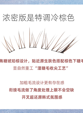 烟柔冬日恋歌免胶假睫毛狐系斜飞眼睫毛黑棕色自然款超软2026热卖