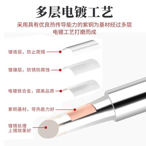 HK936烙铁头内热式刀头恒温烙铁嘴焊咀尖头马蹄型电焊头焊台通用 - 图0