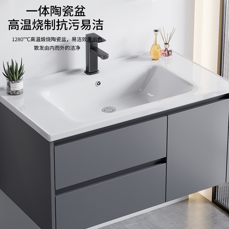 挂墙式洗手盆卫生间家p用洗脸盆一体陶瓷阳台浴室柜简易洗漱台池 - 图1
