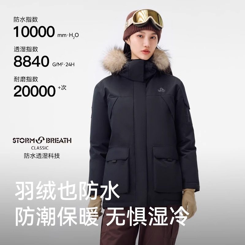 【极寒Ⅲ】伯希和户外大毛领羽绒服女2025冬新款700蓬鹅绒派克服