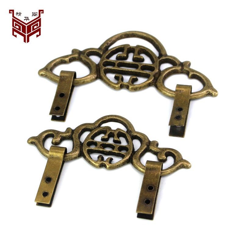 中式仿古c纯铜相框挂钩五金配件装饰画广告牌画框实木牌匾五金挂,淘宝优惠券,粉丝福利购,淘宝优惠卷