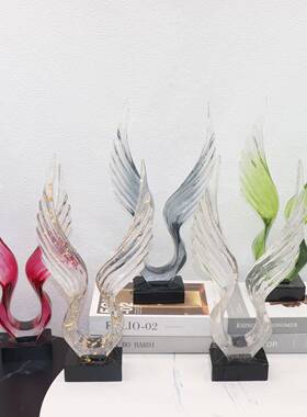 样房间设计款大鹏展翅创意个性摆件客酒店大厅板办公厅室轻翅膀奢