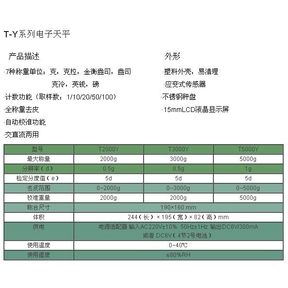 美国双杰电子天平T200Y T500Y T1000Y T2000Y T5000Y电子秤 - 图2