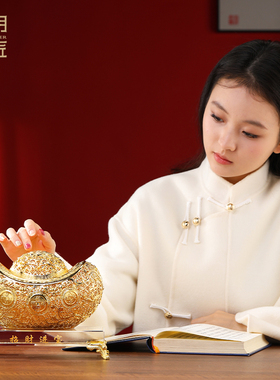 大明铜匠花丝金元宝摆件招财客厅办公室店铺装饰公司乔迁开业礼品