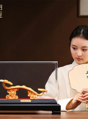 大明铜匠绒沙金五福如意摆件家居客厅酒柜装饰品结婚乔迁新居礼物