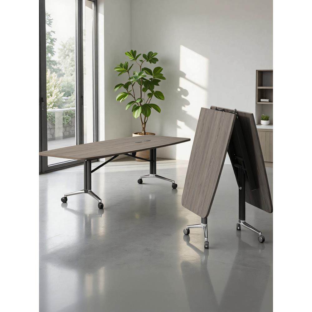 可移动培训桌多功能长条桌折叠会议室桌椅组合1.8米带轮会议桌子 - 图0