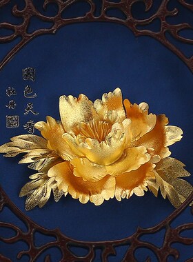 热销立体金箔画礼品牡丹现代客厅简约装饰画国色天香家居饰品挂画