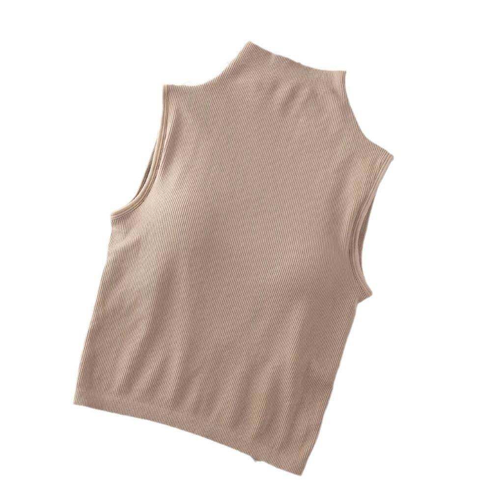 秋冬半高领磨毛保暖背心带胸垫螺纹加绒一体式美背免穿文胸上衣女,淘宝优惠券,粉丝福利购,淘宝优惠卷