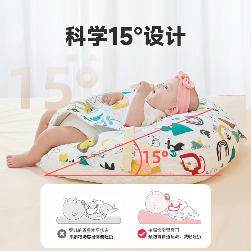 ipoosi婴儿防吐奶斜坡枕防溢奶呛奶斜坡垫新生儿躺靠垫喂奶哺乳枕