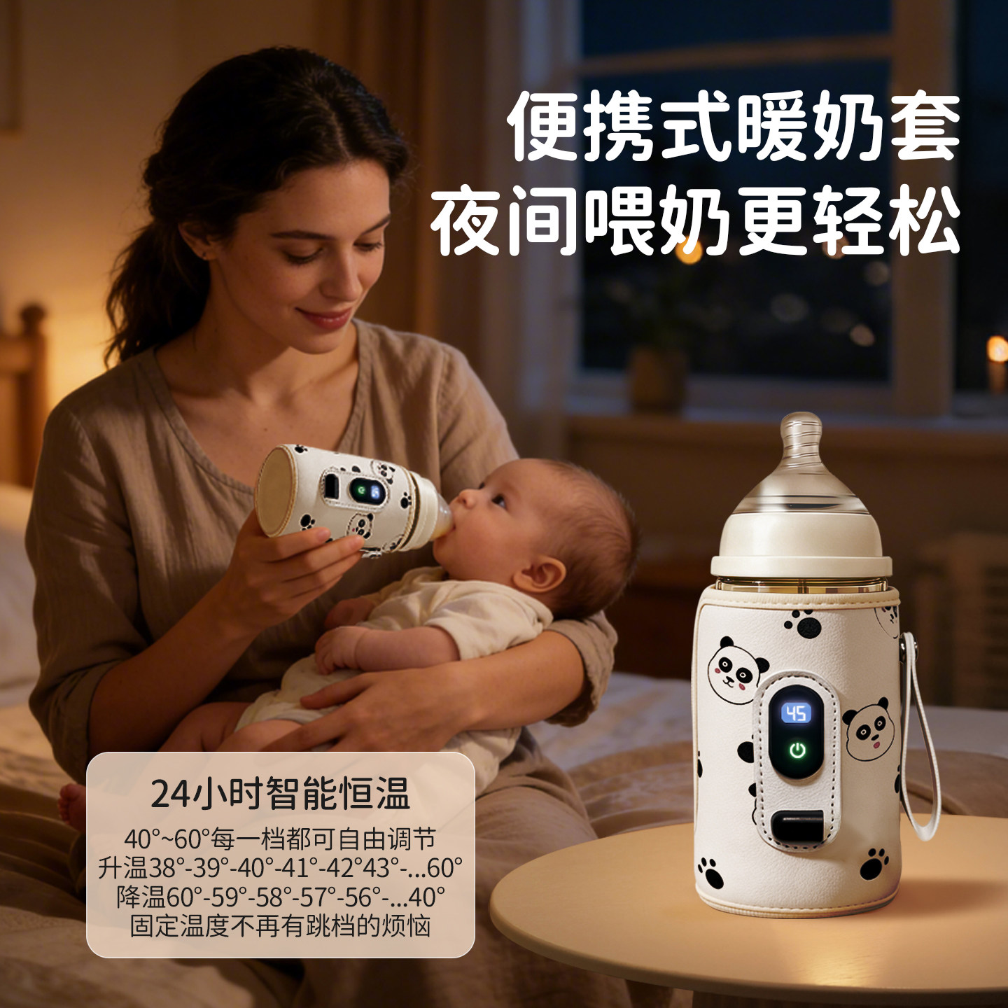 ipoosi恒温奶瓶保温套便携式温奶器外出热奶暖奶神器加热套蓄电款