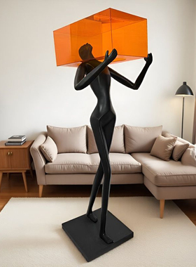 2025款现代简约黑色人物雕塑摆件客厅装饰品创意艺术摆设家居装饰