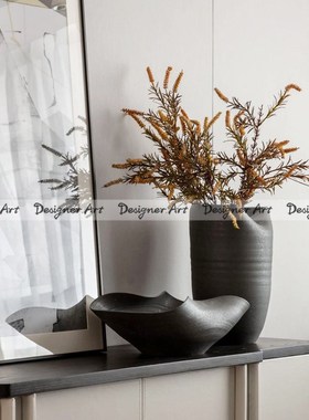 现代简约北欧陶瓷卷边创意果盘摆件样板I房售楼处客厅茶几软装饰