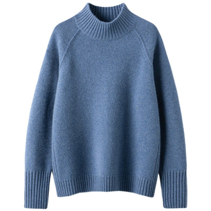 简约放松的美~100%纯山羊绒衫女半高领宽松羊绒打底衫针织毛衣,淘宝优惠券,粉丝福利购,淘宝优惠卷