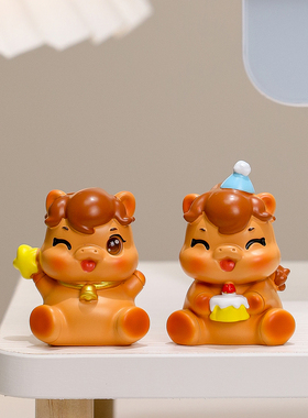 创意可爱小福马生肖摆件车载饰品