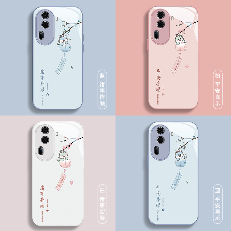 适用opporeno11手机壳新款reno10pro防摔reno9可爱女reno8简约reno7se玻璃reno6高级感reno5k/4镜头全包3潮+ - 图3