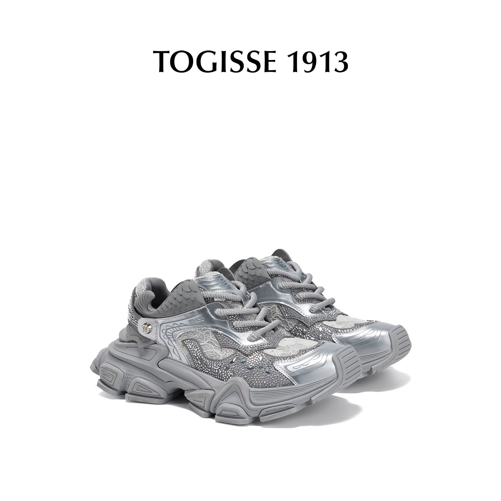 TOGISSE【星海人鱼】厚底老爹鞋银色运动休闲鞋【专柜调货3周发】 - 图3