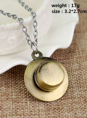 欧美动漫周边饰品OnePiece海贼王萨博帽子吊坠项链WISH热销