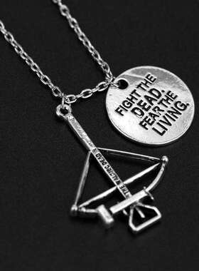 电影行尸走肉TheWalkingDead鲍曼弓箭吊坠项链个性复古毛衣链