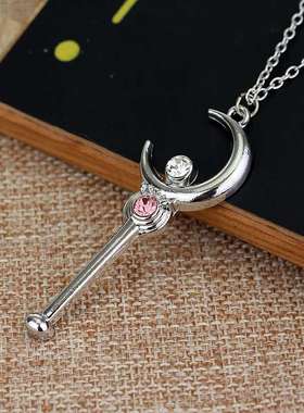 动漫周边饰品美战士星月棒吊坠项链现货