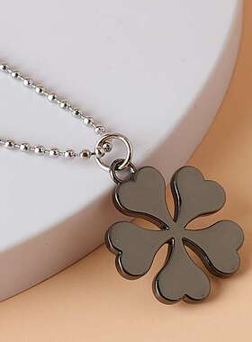 游戏动漫周边黑色五叶草项链黑色的暴牛魔法骑士团标志吊坠项链