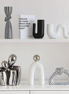 现代简约软装高级感酒柜装饰品摆件高档轻奢客厅小众抽象艺术家居