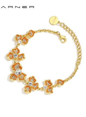 Joseph Warner轻奢中古春日花园手链宫廷风复古气质清新花首饰女