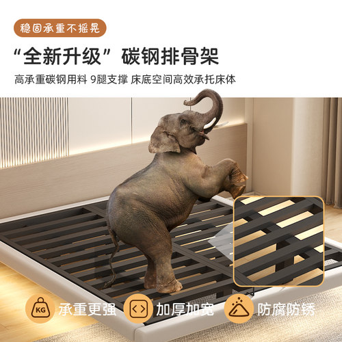 铁艺双人床主卧家用不锈钢悬浮床架钢架无床头榻榻米排骨架铁架床 - 图2