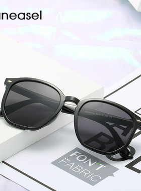 雷恩亮黑色蛤蟆镜眼镜复古框太阳男女多边形米丁墨镜ins风