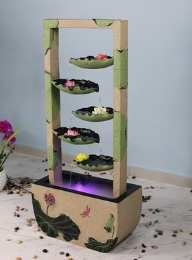 新中式家居客厅喷泉流水落地摆件中国风办公室生财水池鱼缸装饰品