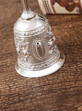 时尚北欧款金属手摇小铃铛餐厅饭店传菜铃 手摇式幼儿园上课铃