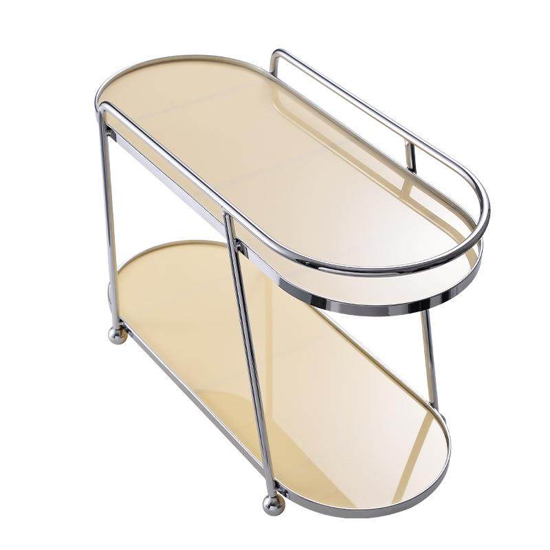 双层桌面置物架奶油色亚克力化妆品水杯架梳妆台厨房桌上收纳架,淘宝优惠券,粉丝福利购,淘宝优惠卷