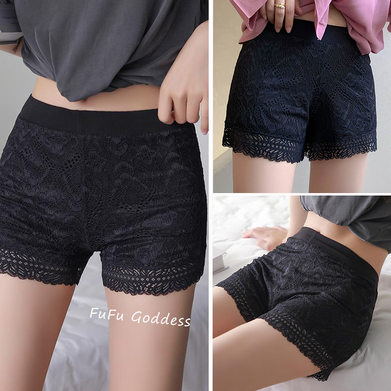 【蕾丝安全裤】打底裤女防走光夏季薄款花边宽松可外穿家居短裤 - 图1