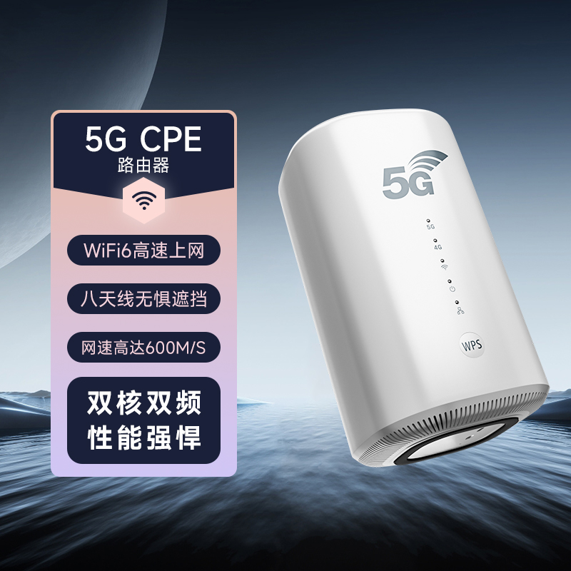 5G插卡路由器CPE无线随身wifi双频wifi6移动电信有线网络免宽带桌面2024新款高速家用穿墙全屋SIM设备套餐