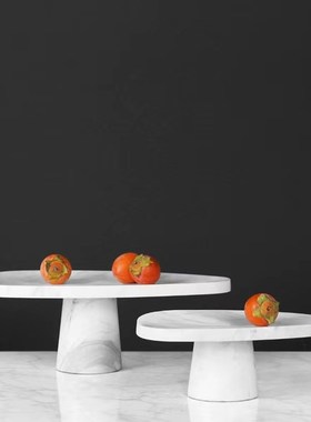 热销北欧侘寂风大理石样板房书柜酒柜茶几水果坚果盘客厅餐桌托盘