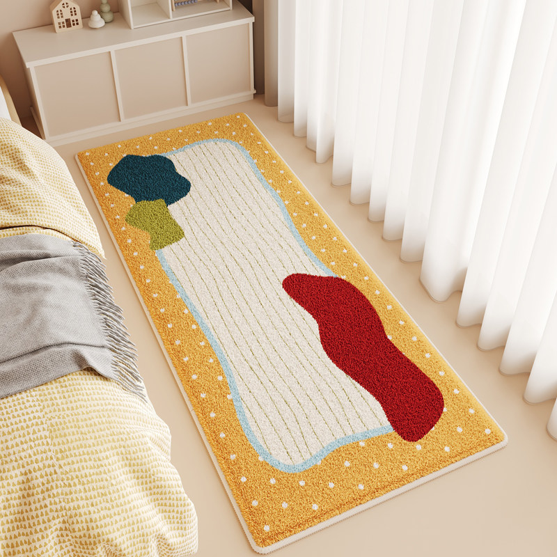 Simple bedroom bedside carpet, high-end thickened master bedroom loop pile floor mat, child room, children's bedside blanket