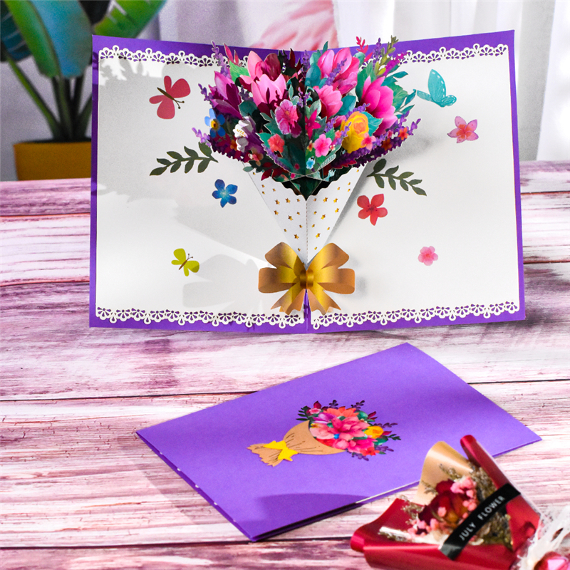 推荐3D Pop-Up Cards Flowers Birthday Card Anniversary Gifts-图2